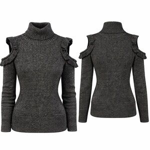 JILL STUART Cold-Shoulder Turtleneck Becca Sweater Size M/L